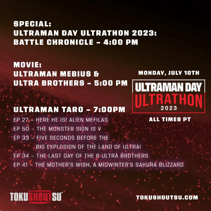 TokuSHOUTsu Announces “Ultraman Day Special: Battle Chronicle” for Monday July 10